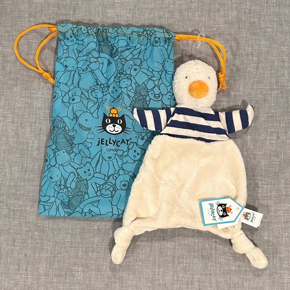 NWT Jellycat Duck Soother Security Blanket Comforter Stuffed Animal